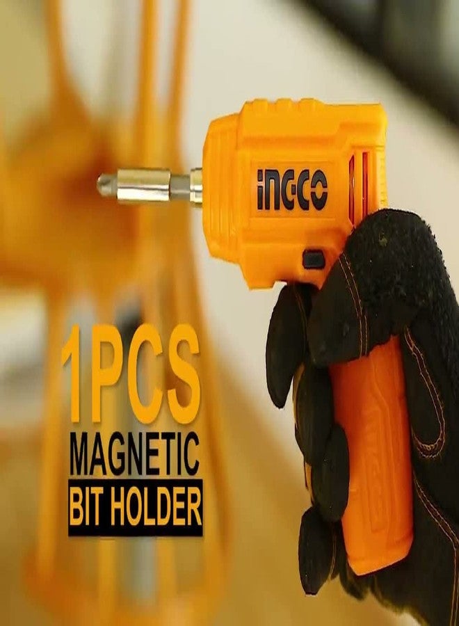 INGCO Lithium-Ion Cordless Screwdriver, Powered Screwdriver LED Rechargeable Handy Drill Screwdriver with 11 pc Accessories, 1pcs Magnetic Bit Holder - Image 5